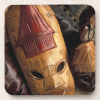Fiji, Viti Levu Masks at a town market.