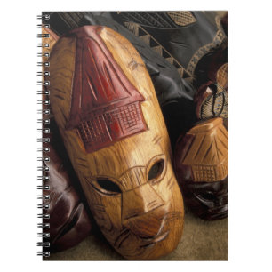 Fiji, Viti Levu Masks at a town market. Notebook