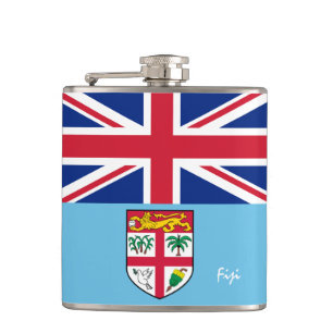 Fijian Flag & drink, travel Fiji rugby /sports fan Hip Flask
