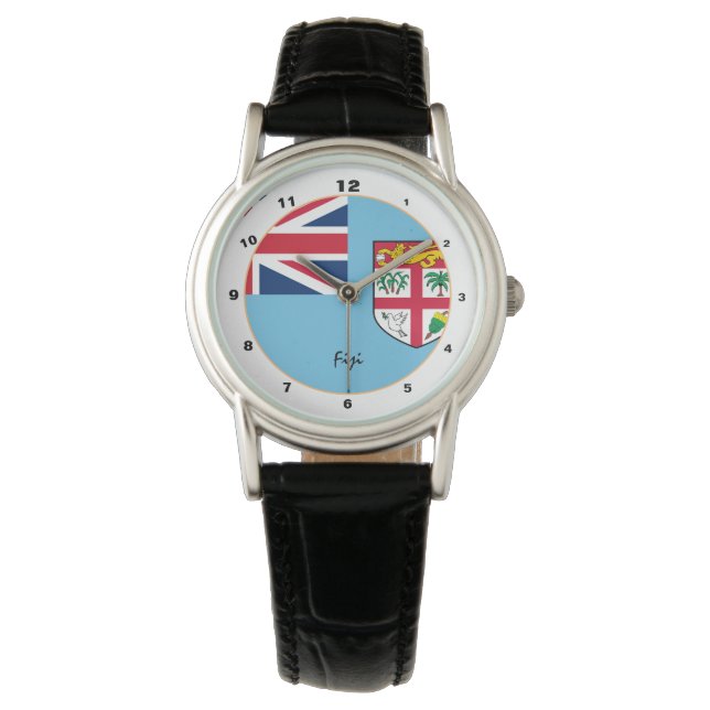 Fijian Flag & Fiji trendy fashion /design watch (Front)