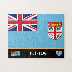 Fijian Flag & Fijian country / Fiji islands Jigsaw Puzzle