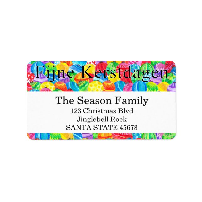 Fijne Kerstdagen  handpainted watercolor label (Front)