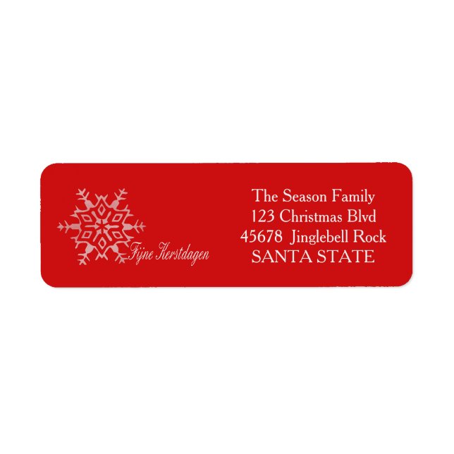 Fijne kerstdagen Holiday Address Label (Front)
