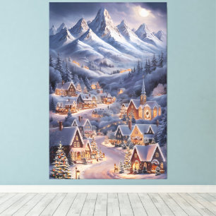 Fijne Kerstfeest Winter Wonderland Greeting Card Canvas Print