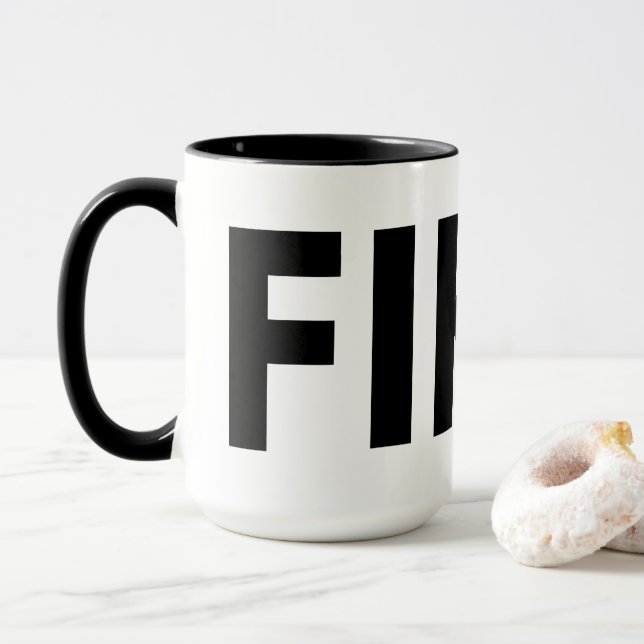FIKA Black and White Mug (With Donut)