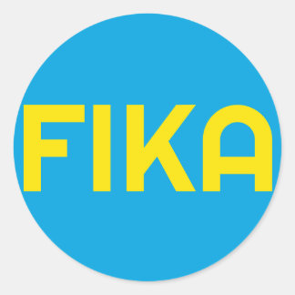 FIKA Bold Yellow and Blue Classic Round Sticker