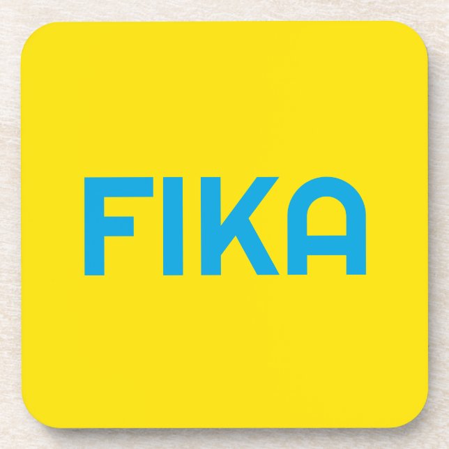 FIKA Bold Yellow and Blue Coaster (Front)