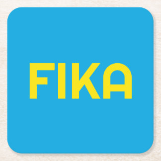 FIKA Bold Yellow and Blue Square Paper Coaster