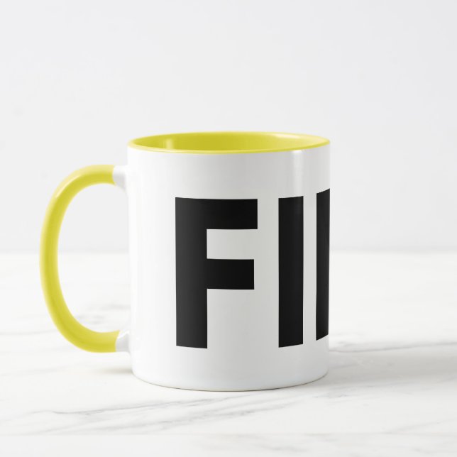 FIKA Bold Yellow, Black and White Mug (Left)