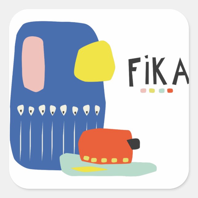 Fika Déco Square Sticker (Front)