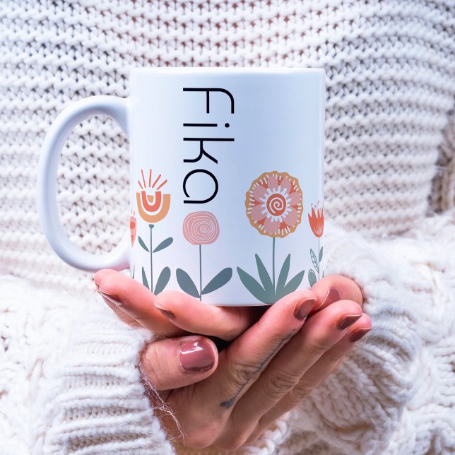 Fika Flowers Coffee Break Two-Tone Coffee Mug (Creator Uploaded)
