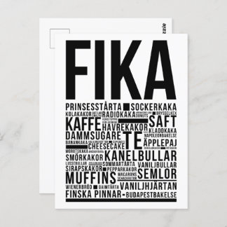 Fika swedish coffee sweets Typography  Poster Postcard