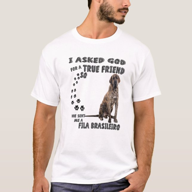 Fila Brasileiro Quote Mum Dad Print, Brazilian Mas T-Shirt (Front)