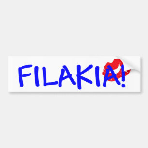 FILAKIA! GREEK FOR 'KISSES' BUMPER STICKER