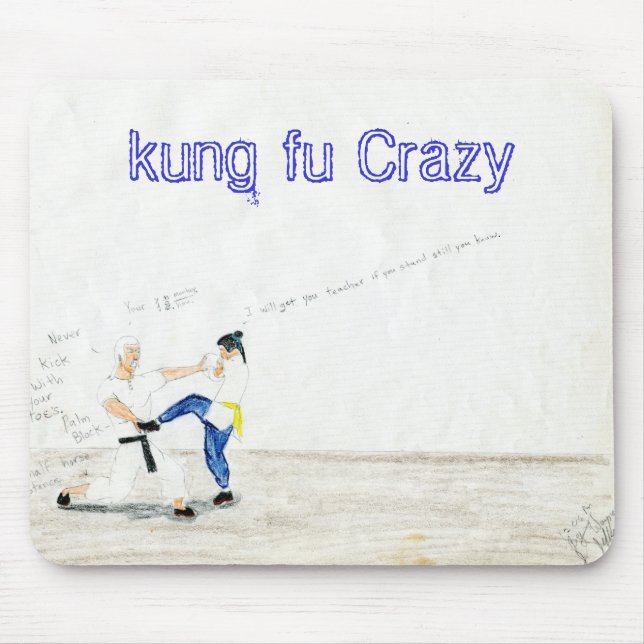 File0433, kung fu Crazy Mouse Mat (Front)