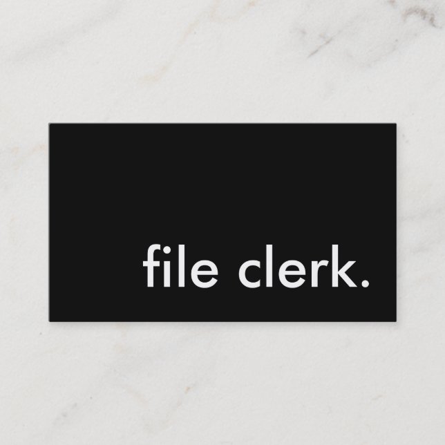 file clerk. business card (Front)