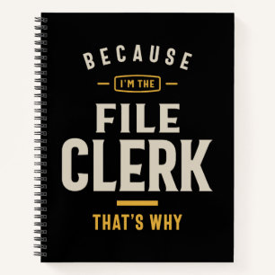 File Clerk Job Title Profession Notebook