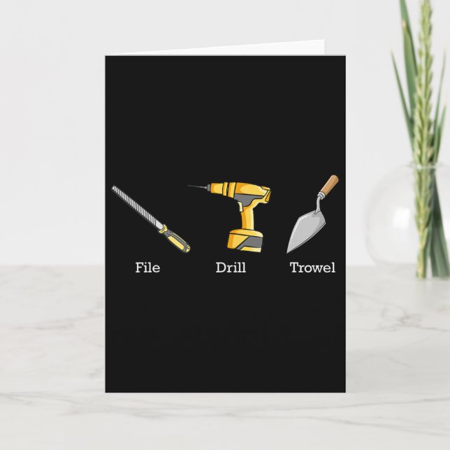 File Drill Trowel Tools Subtle Anti Trump 1  Card (Front)