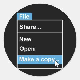 File Make a Copy Computer Science Classic Round Sticker