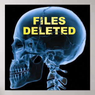 Files Deleted Skull Funny Poster