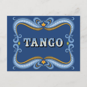 Filete Fileteado Porteño Argentine Tango Sign Postcard