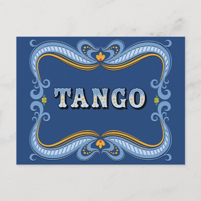 Filete Fileteado Porteño Argentine Tango Sign Postcard (Front)