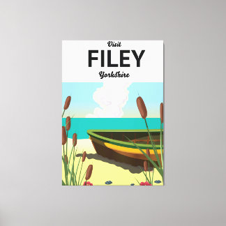 Filey, Yorkshire Seaside travel poster Canvas Print