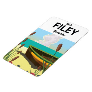 Filey, Yorkshire Seaside travel poster Magnet
