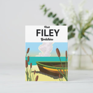 Filey, Yorkshire Seaside travel poster Postcard