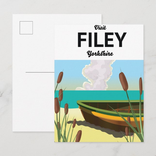 Filey, Yorkshire Seaside travel poster Postcard (Front/Back)