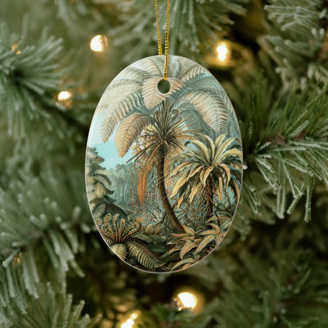 Filicinae by Ernst Haeckel, Vintage Fern Plants Ceramic Tree Decoration (Tree)