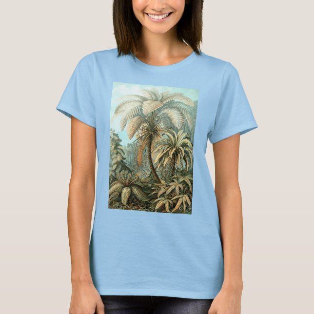 Filicinae by Ernst Haeckel, Vintage Fern Plants T-Shirt (Front)