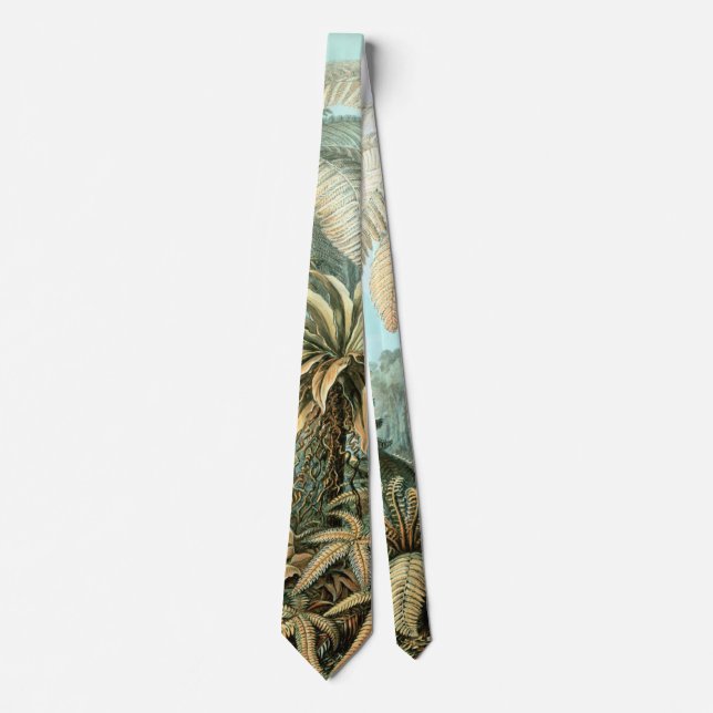 Filicinae by Ernst Haeckel, Vintage Fern Plants Tie (Front)