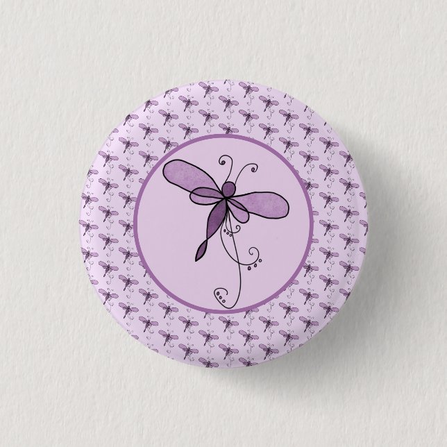 filigrane Libelle 3 Cm Round Badge (Front)
