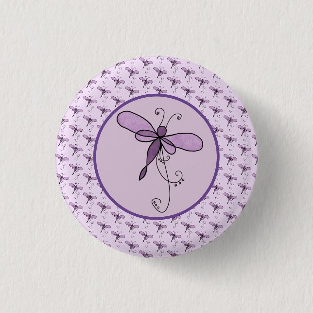Filigrane Libelle  3 Cm Round Badge (Front)