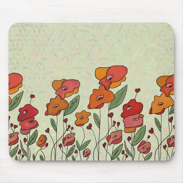 Filigranes Mohnfeld  Mouse Mat (Front)