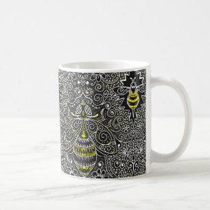 filigree bees coffee mug