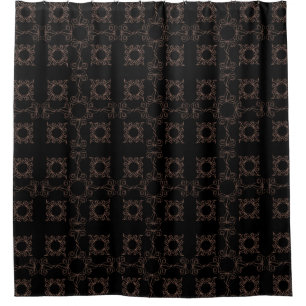 Filigree Black and Tan Shower Curtain