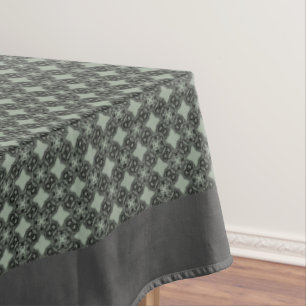 Filigree Black Medalion Pattern Tablecloth
