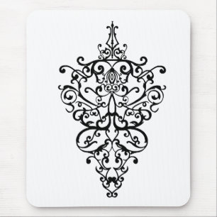 Filigree black mouse mat