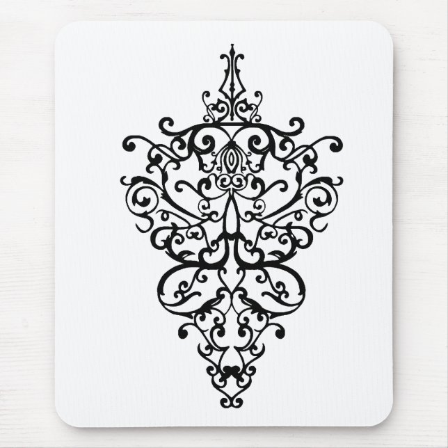 Filigree black mouse mat (Front)