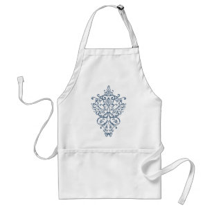 filigree blue standard apron