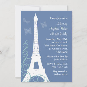 Filigree Butterflies in Paris Invitation