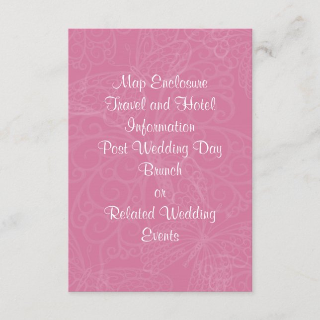 Filigree Butterfly Enclosure Card in Pink (Front)