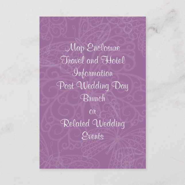 Filigree Butterfly Enclosure Card in Purple (Front)