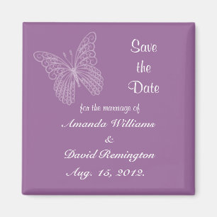 Filigree Butterfly Save The Date Magnet