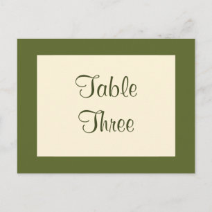 Filigree Butterfly Table Number (olive green) Postcard