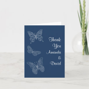 Filigree Butterfly Thank You Card (teal)