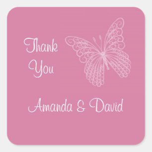 Filigree Butterfly Thank You Sticker