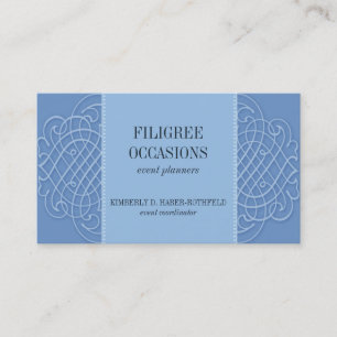 Filigree Cerulean Elegance Business Card